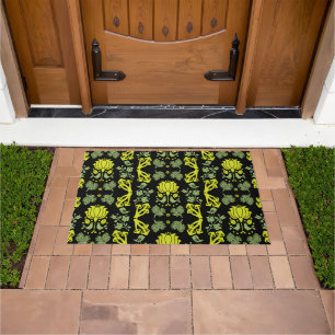 Nordic Forest Mushroom Folk Art Doormat