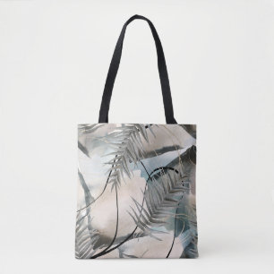 Nordic Geometric Floral Marble Tote Bag