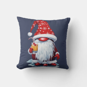 Nordic Gnome Holding A Candy Cane Cocktail Cushion