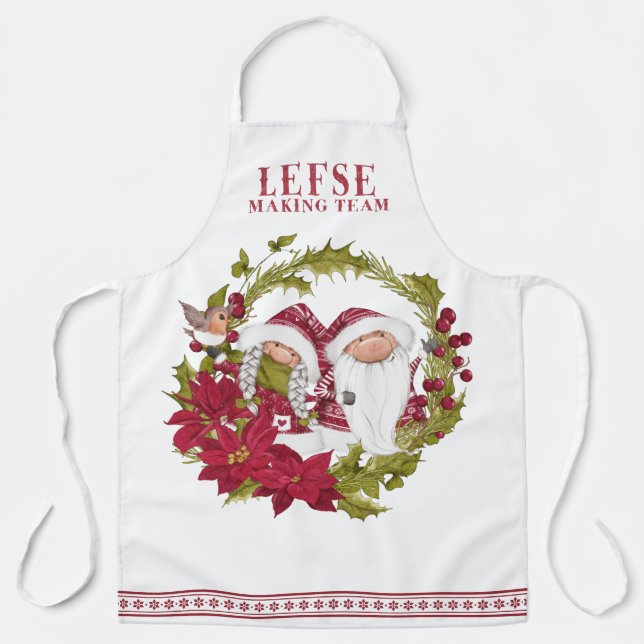 Nordic Gnome | Lefse Making Team Apron (Front)