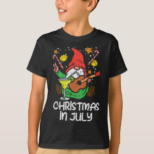 Nordic Gnome Santa Playing Guitar Christmas In Jul T-Shirt