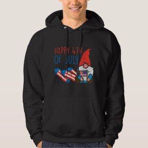 Nordic Gnome US Flag Happy 4th Of July Garden Patr Hoodie