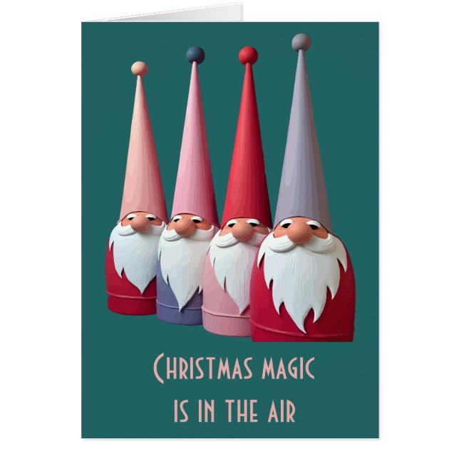 Nordic Gnomes Retro Modern Christmas Kitsch Cut  (Front)