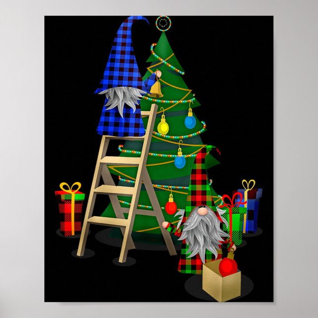 Nordic Gnomes Winter Christmas Swediomte Elves  Poster (Front)