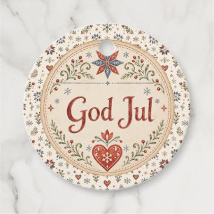 Nordic God Jul Norwegian Christmas Favour Tags