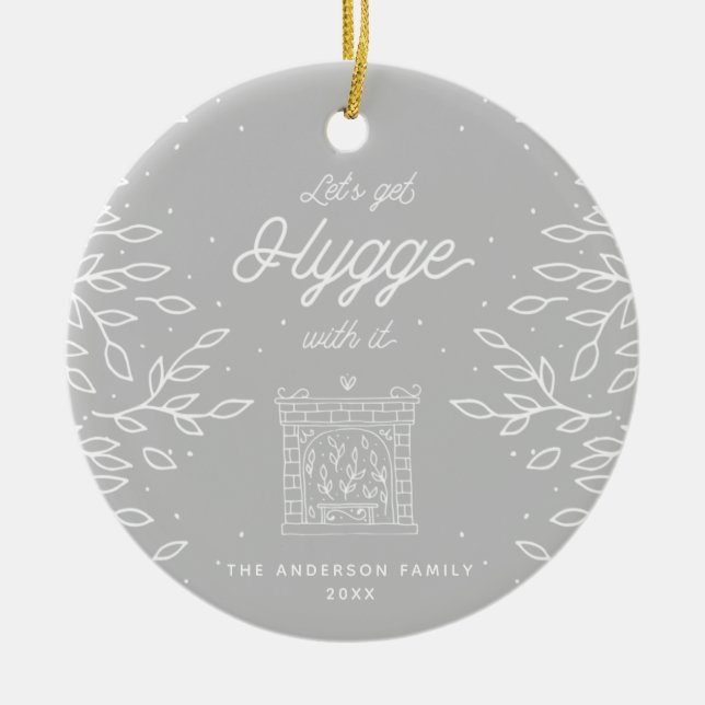 Nordic Hygge PHOTO Modern Scandinavian Dusty Grey Ceramic Tree Decoration (Front)