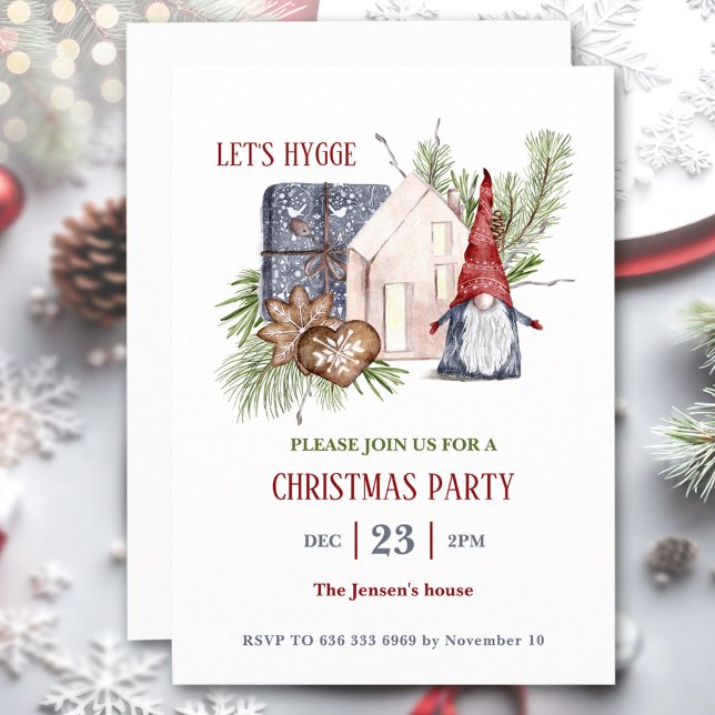 Nordic Hygge Winter Christmas Party Invitation (Nordic Hygge Winter Christmas Party Invitation)