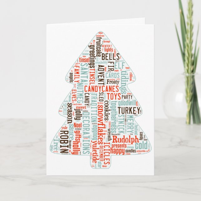 Nordic inspired modern Christmas tree card (Front)