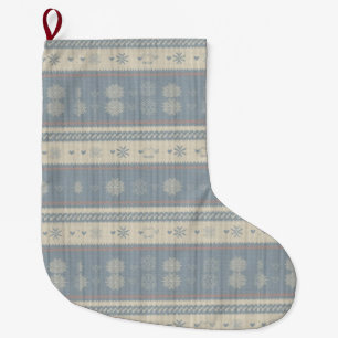 Nordic Knit Pet Christmas Stocking with Snowflakes