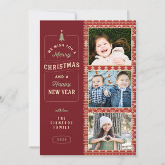 Nordic Knitted Pattern Holiday Card