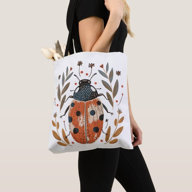 Nordic Ladybug Tote Bag (Close Up)