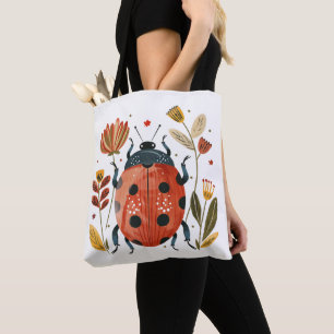 Nordic Ladybug Tote Bag