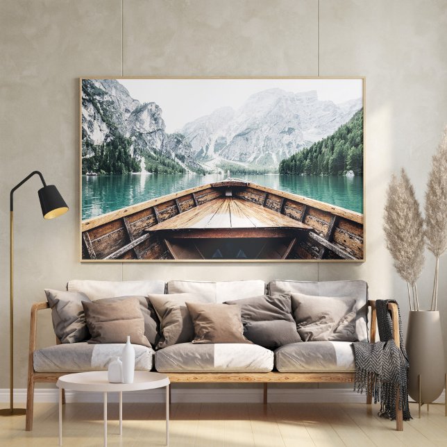 Nordic Lake Mountain Boat Nature Poster (Creator Uploaded)