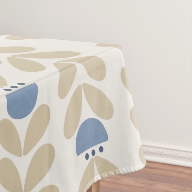 Nordic Laurel Floral Stripe Pattern Tablecloth (In Situ)