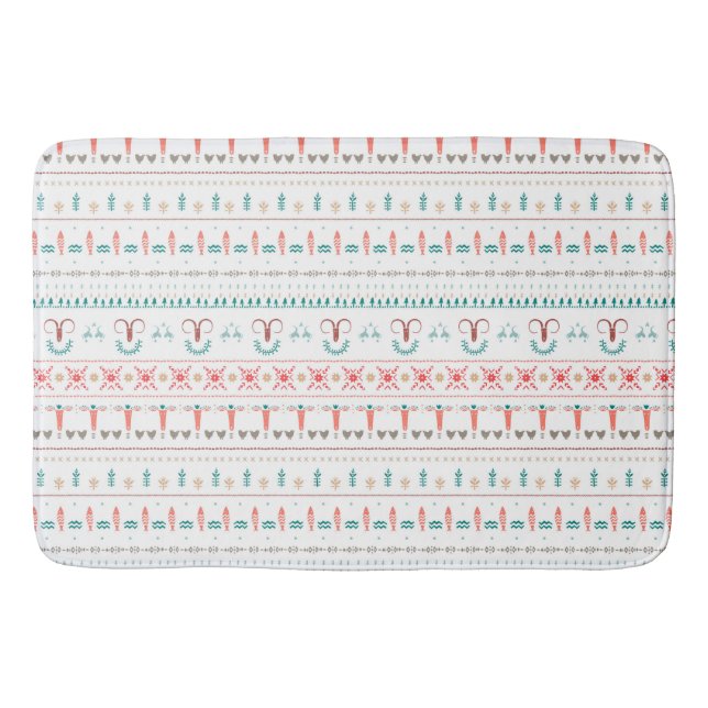 Nordic Light Winter Pattern Bath Mat (Front)