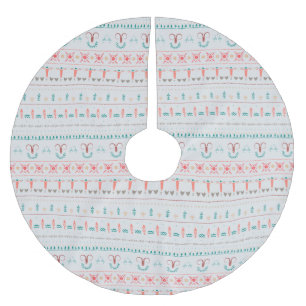 Nordic Light Winter Pattern Brushed Polyester Tree Skirt