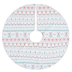 Nordic Light Winter Pattern Brushed Polyester Tree Skirt