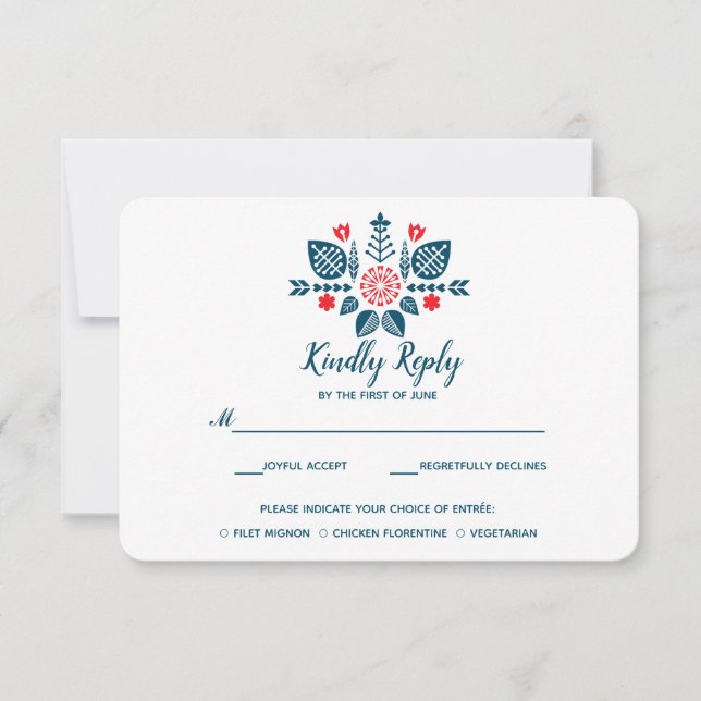 Nordic Love | Wedding RSVP with meal choise (Front)