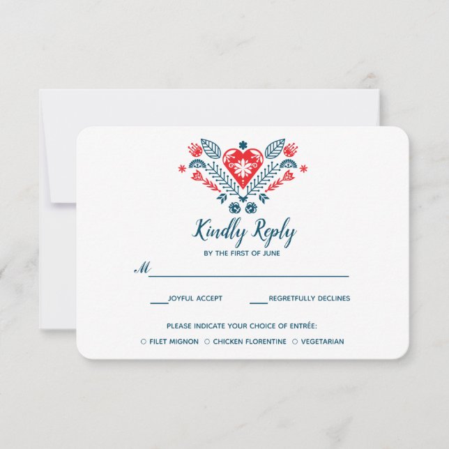 Nordic Love | Wedding RSVP with meal choise (Front)