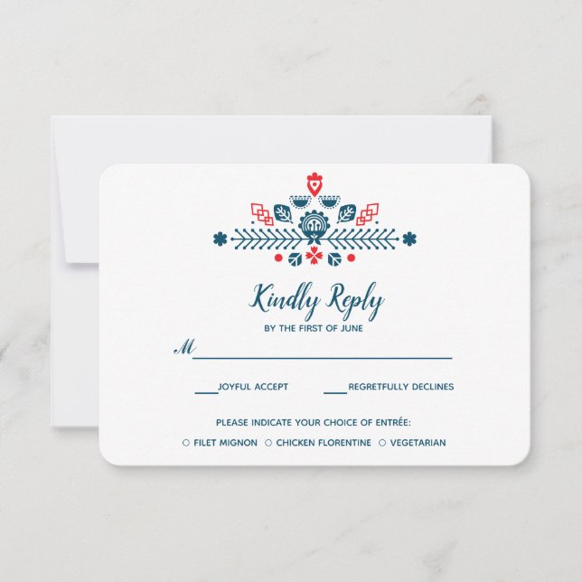 Nordic Love | Wedding RSVP with meal choise (Front)