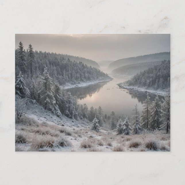 Nordic Majesty - Scandinavian Winter Landscape Postcard (Front)