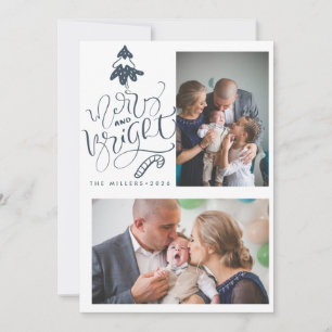 Nordic Merry Christmas Family Photo Christmas  Holiday Card