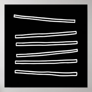 Nordic Minimalist Black White Abstract Geometric Poster