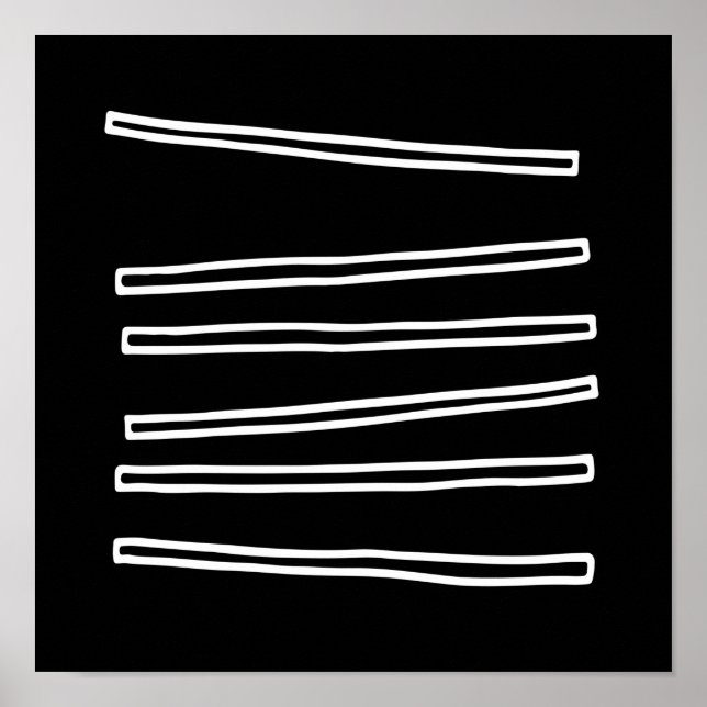 Nordic Minimalist Black White Abstract Geometric Poster (Front)