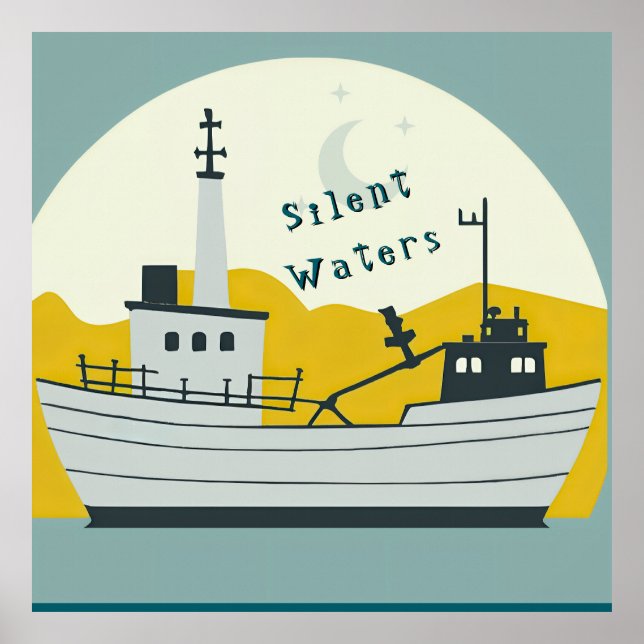 Nordic Moon Boat  Poster (Front)