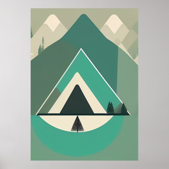 Nordic Mountain: Abstract Poster for Home Decor (Front)