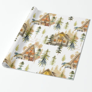 Nordic, Mountain, Cabin Theme Wrapping Paper
