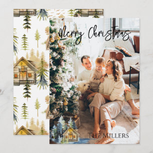 Nordic/Mountain Photo Christmas Card Personalised