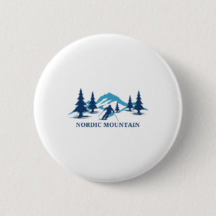 Nordic Mountain Wisconsin Ski Resort Skiing Skier 6 Cm Round Badge