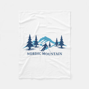 Nordic Mountain Wisconsin Ski Resort Skiing Skier Fleece Blanket