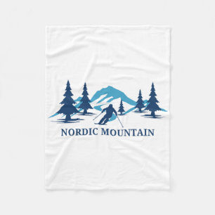Nordic Mountain Wisconsin Ski Resort Skiing Skier Fleece Blanket