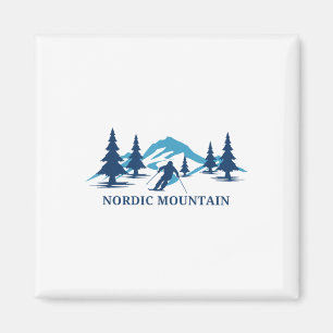 Nordic Mountain Wisconsin Ski Resort Skiing Skier Magnet