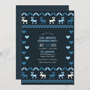 Nordic Night Sky Ugly Sweater Christmas Party Invitation