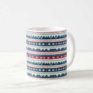 Nordic Noel Nostalgia: Christmas Sweater Pattern  Coffee Mug