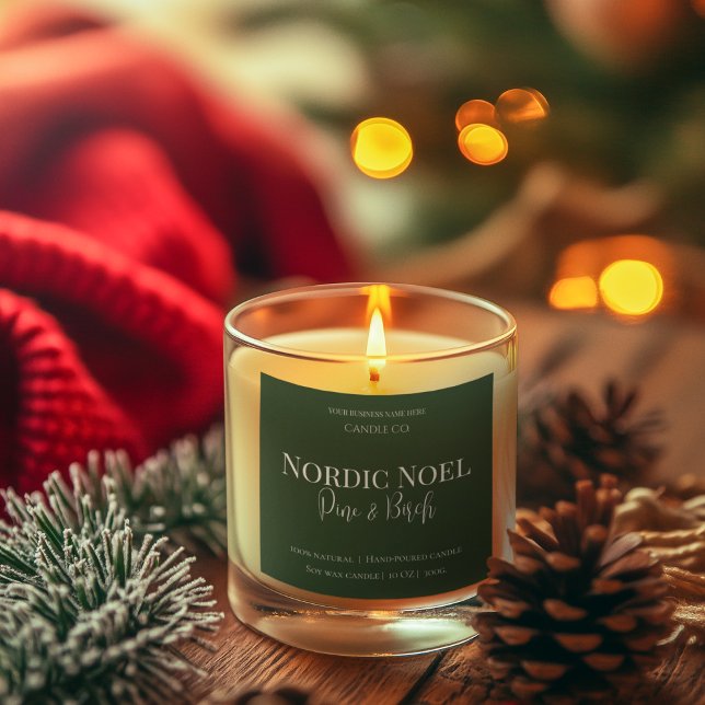 Nordic Noel Pine & Birch Candle Label (Creator Uploaded)