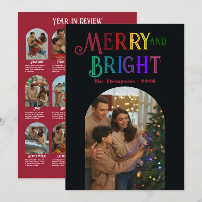 Nordic Noël "Year in Review" Photos Christmas Holiday Card (Front/Back)