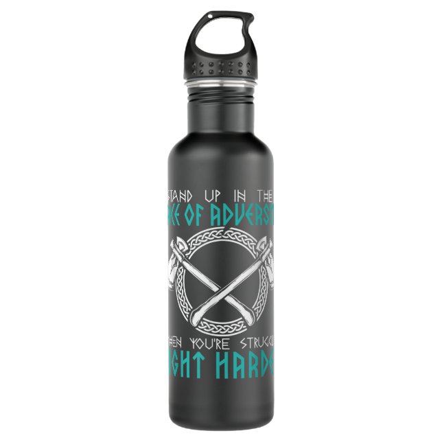 Nordic Norse Mythology Berserker Viking 710 Ml Water Bottle (Front)