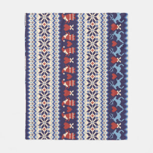 Nordic Pattern: Charming Illustration Fleece Blanket