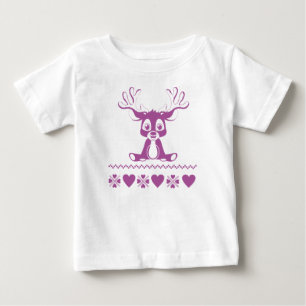 nordic pattern with deer baby T-Shirt