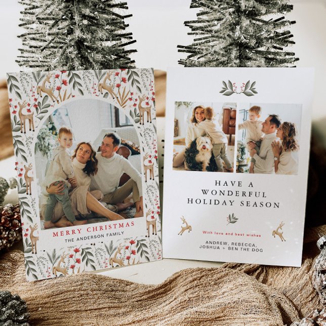 Nordic Photo Christmas Card Boho Scandi Holiday (Creator Uploaded)