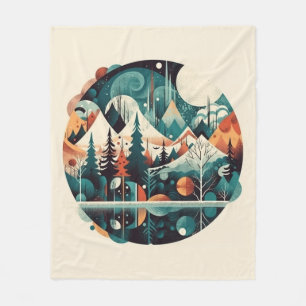 Nordic Pines & Peaks, custom Fleece Blanket