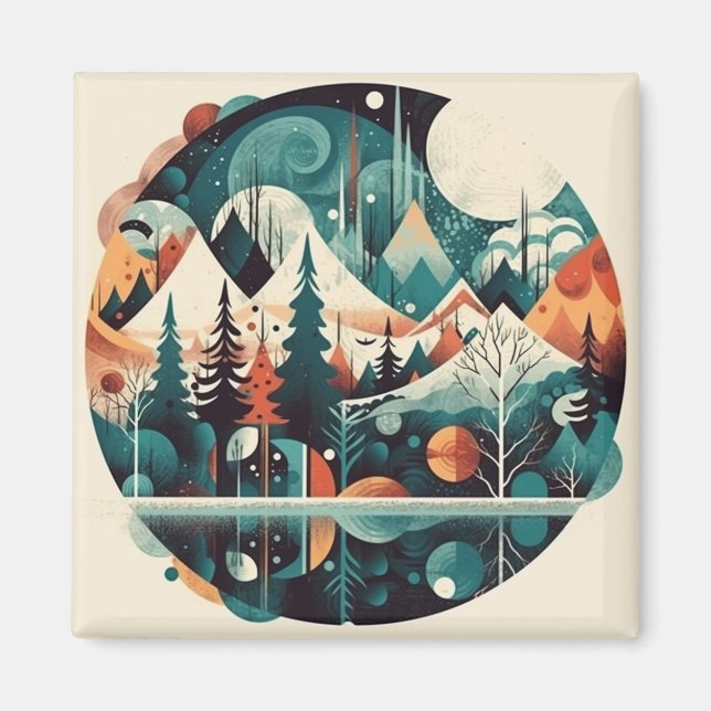Nordic Pines & Peaks, custom Magnet (Front)
