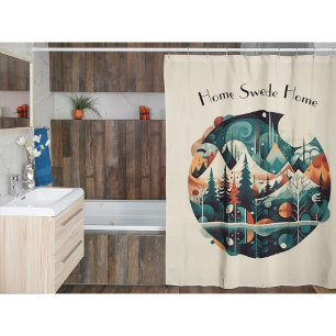 Nordic Pines & Peaks, custom Shower Curtain