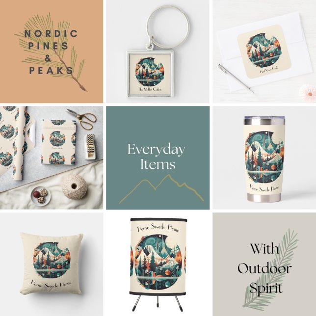 Nordic Pines & Peaks, custom Water Bottle (Creator Uploaded)