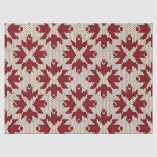 Nordic Red and White Knit Pattern – Classic Winter Tissue Paper
