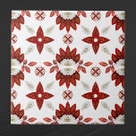 Nordic Red Gold Scandinavian Graphic Tile<br><div class="desc">Nordic design in red and gold.</div>